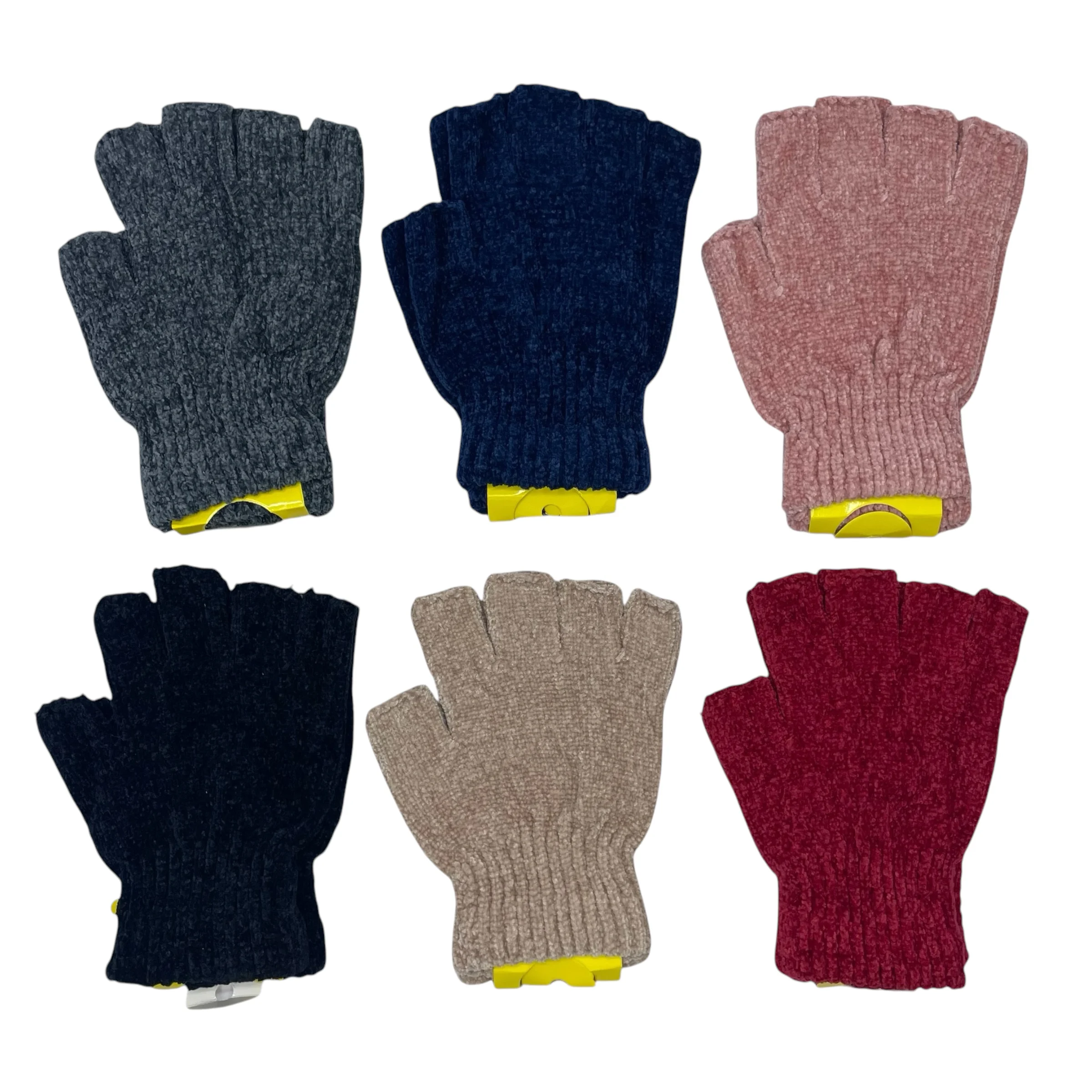 GUANTES SIN DEDOS CHENILLE STRETCH PACK x12 UND