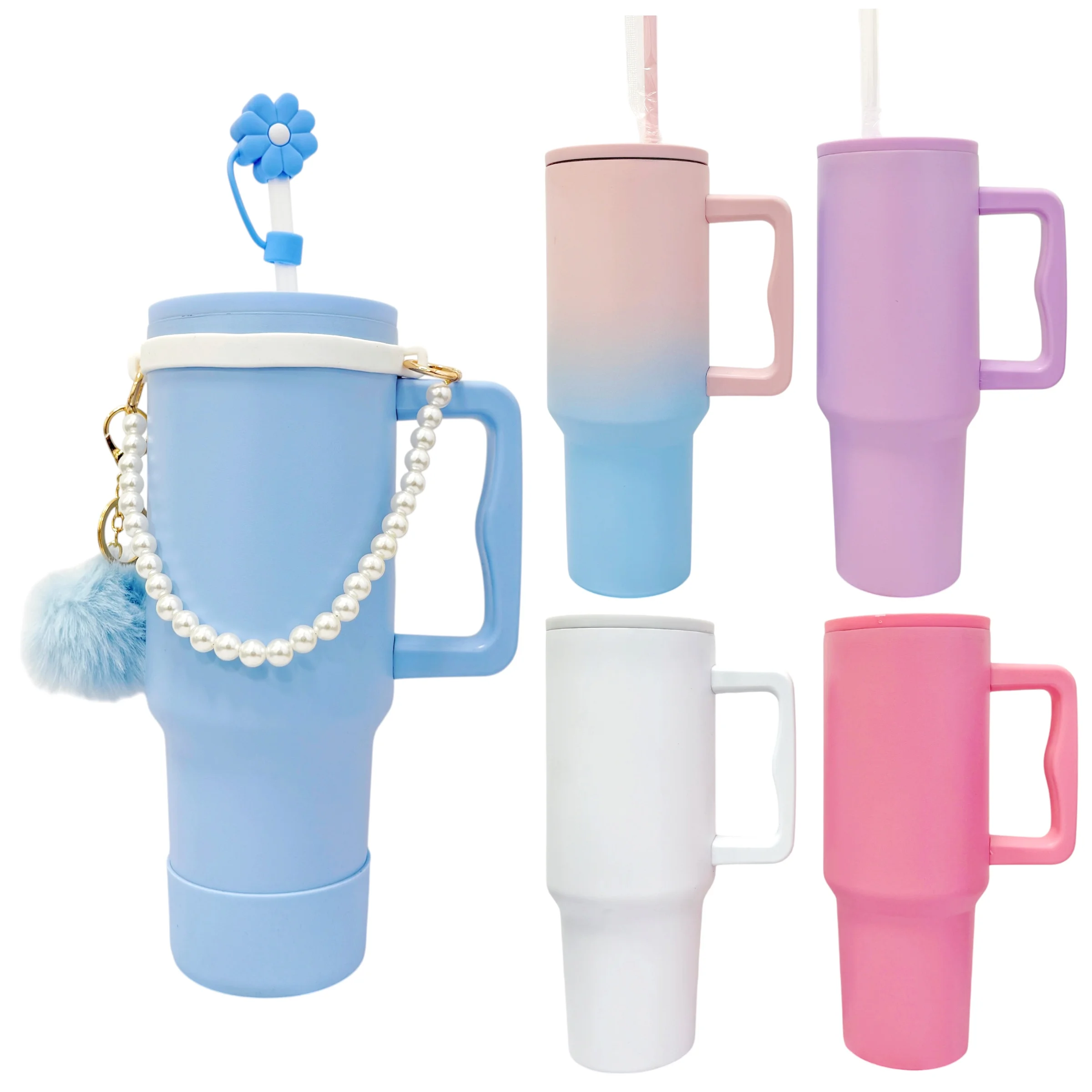 VASO TERMICO C/CADENA POMPON 1200ML