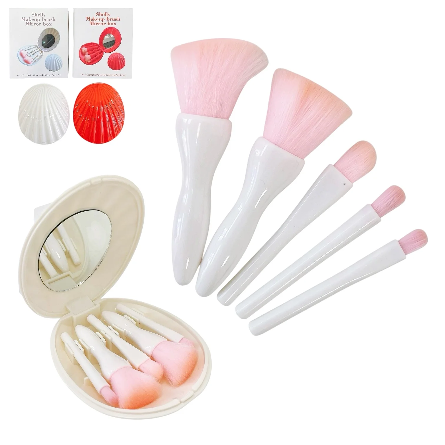 BROCHA ALMEJA C/ESPEJO 5PCS -18
