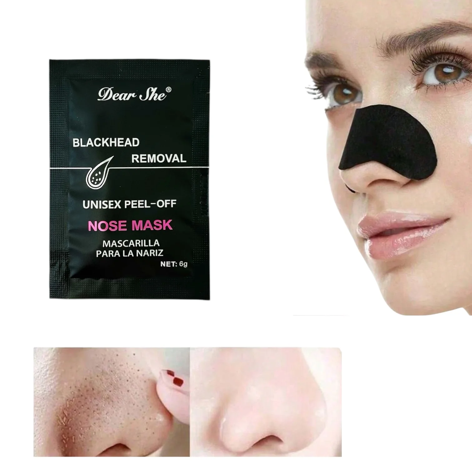DEAR SHE MASCARILLA PUNTO NEGROS 10 UND.