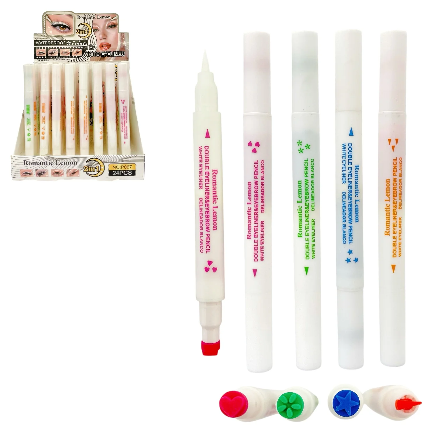 DELINEADOR BLANCO C/ SELLO DE COLORES ROMANTIC LEMON AC-P067