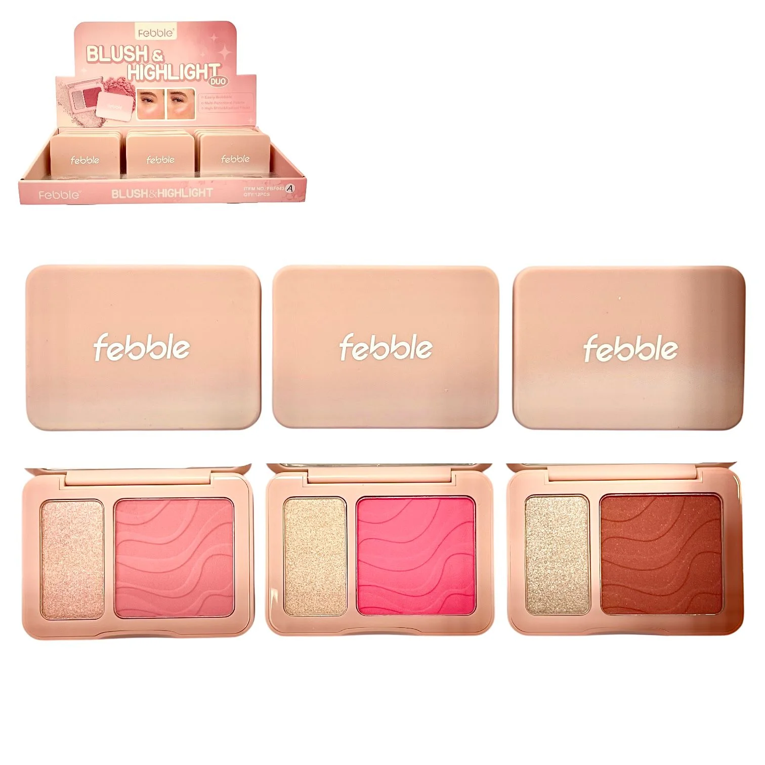 FEBBLE RUBOR & ILUMINADOR FBF043-A