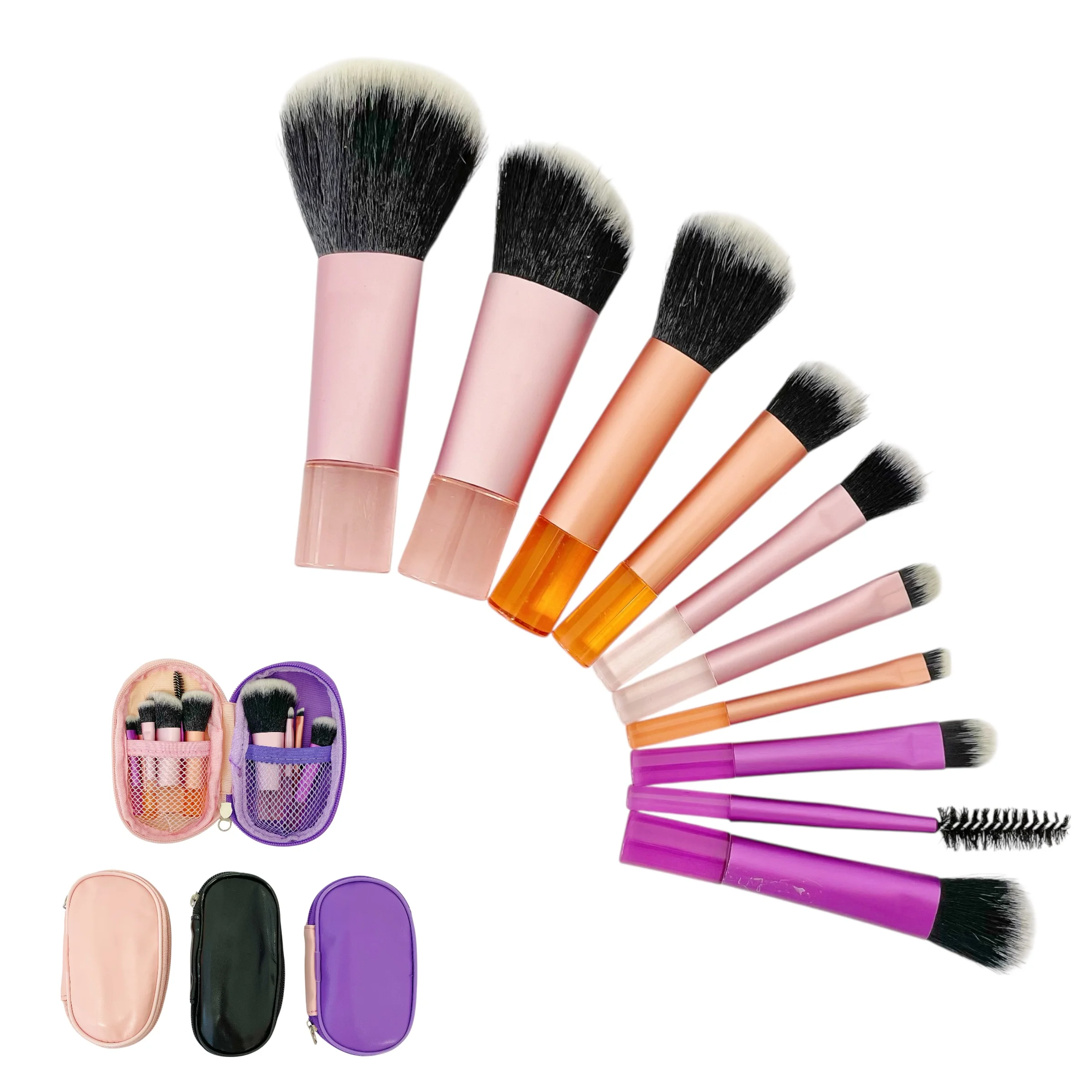 MINI BROCHAS C/ ESTUCHE DE CIERRE 10PCS