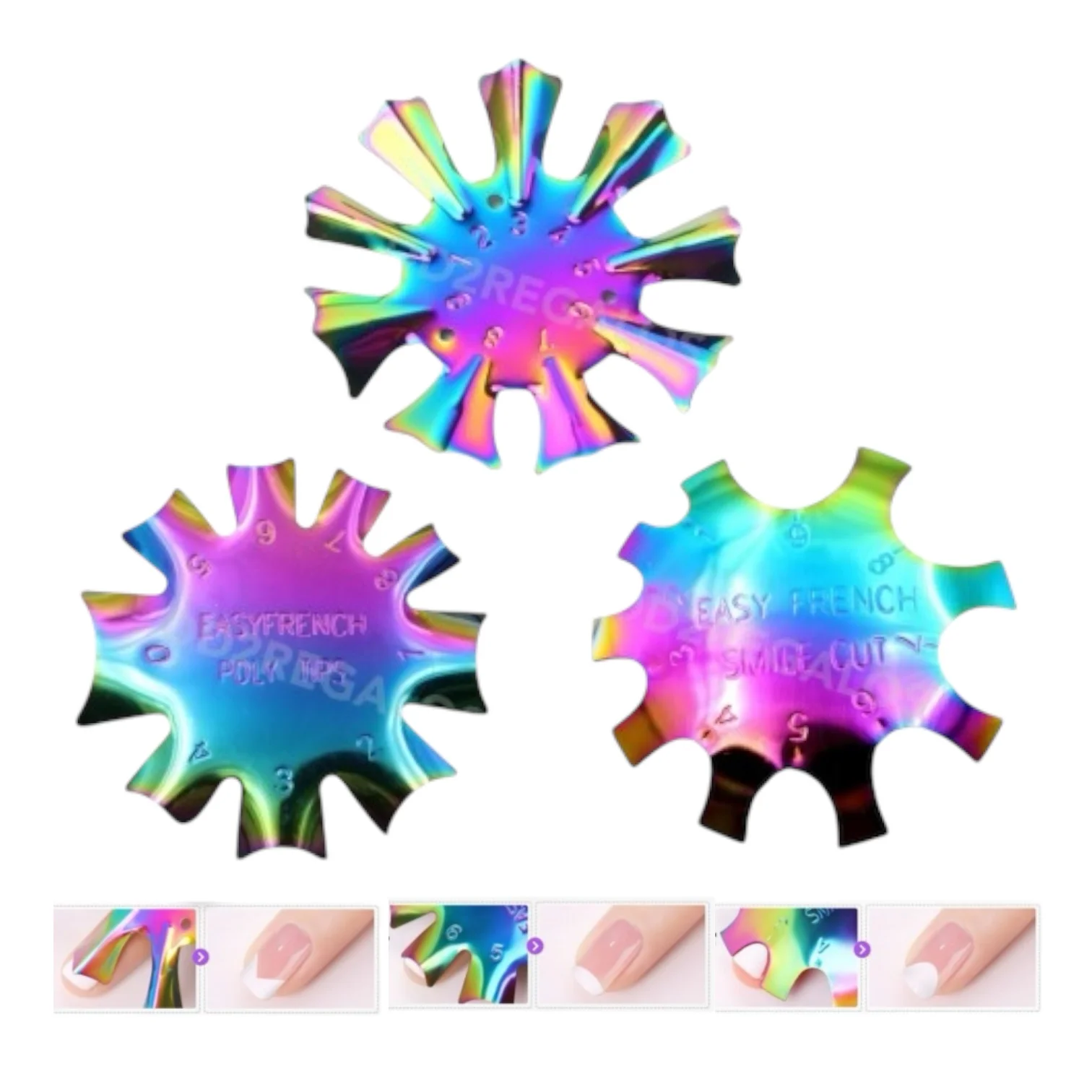 MOLDE METALICO P/ UÑAS FRANCESITA TORNASOL COD.