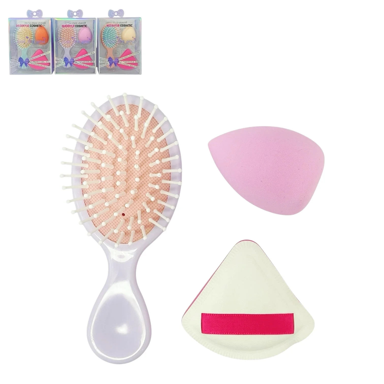 NUDEKYLIE COSMETIC SET PEINE+ESPONJA 3PCS