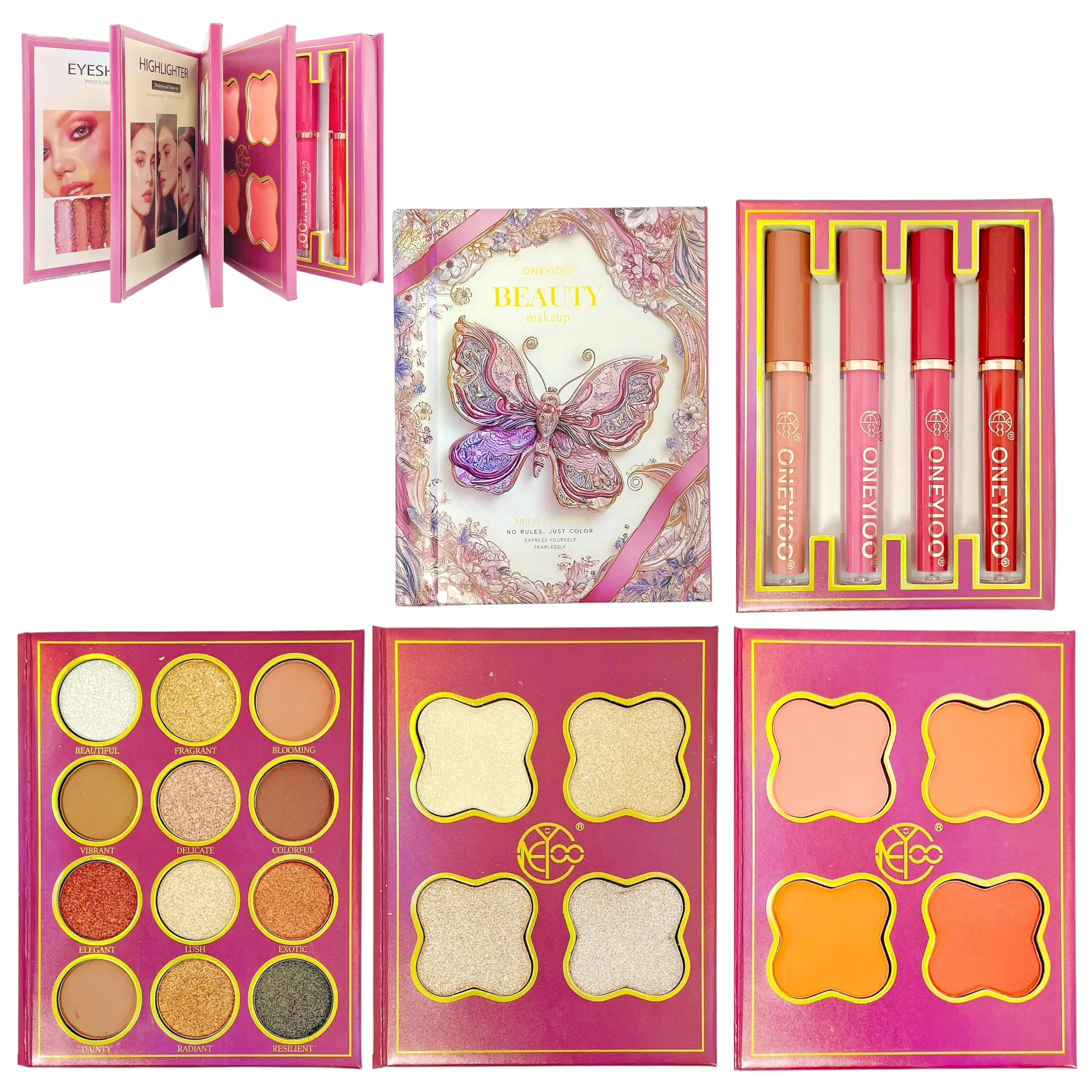 ONEYIOO BEAUTY PALETA DE SOMBRA 20CL. & 4 LIP GLOSS