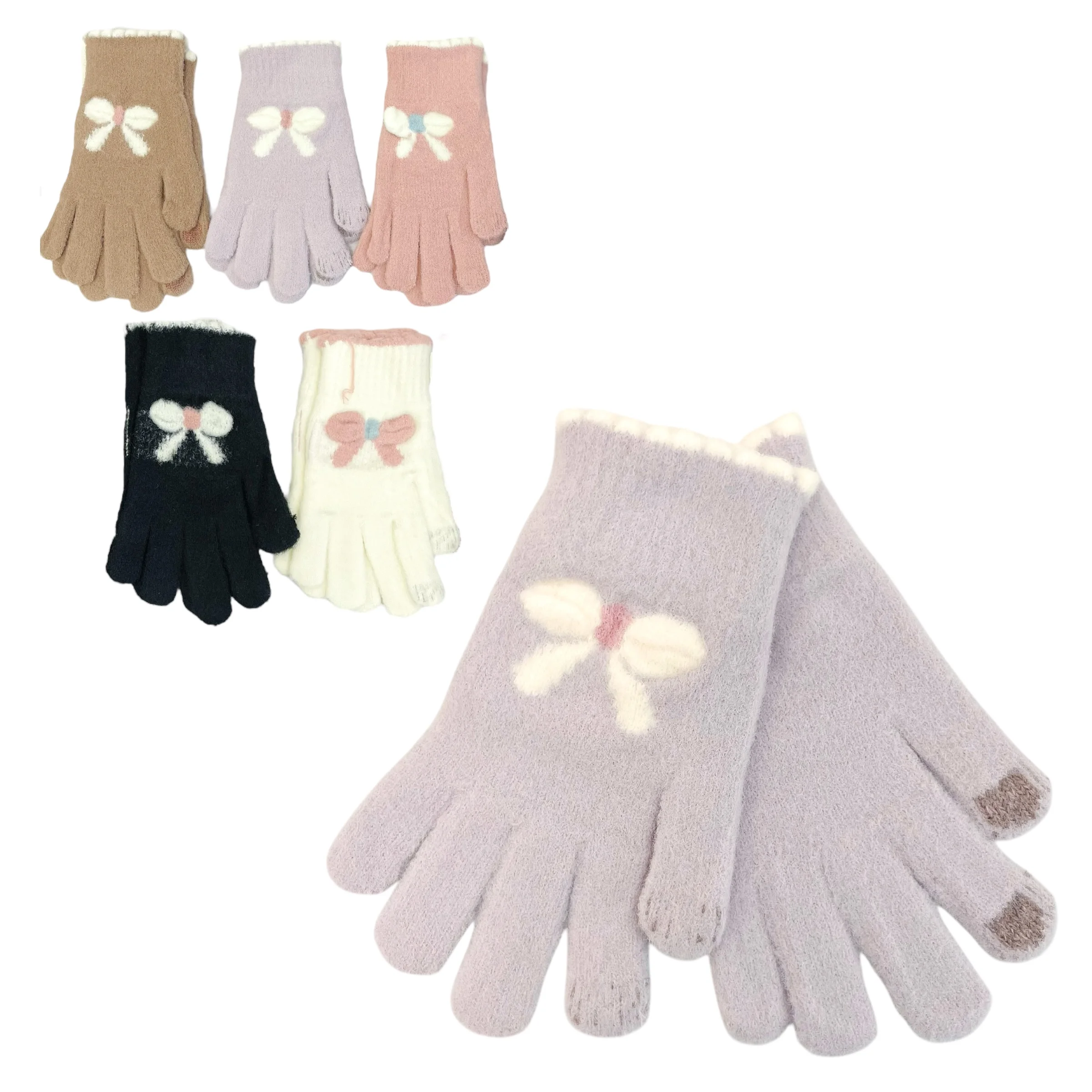 PACK x12 GUANTE TERMICO P/MUJER MAGICO TOUCH MOÑO ABC-M-10