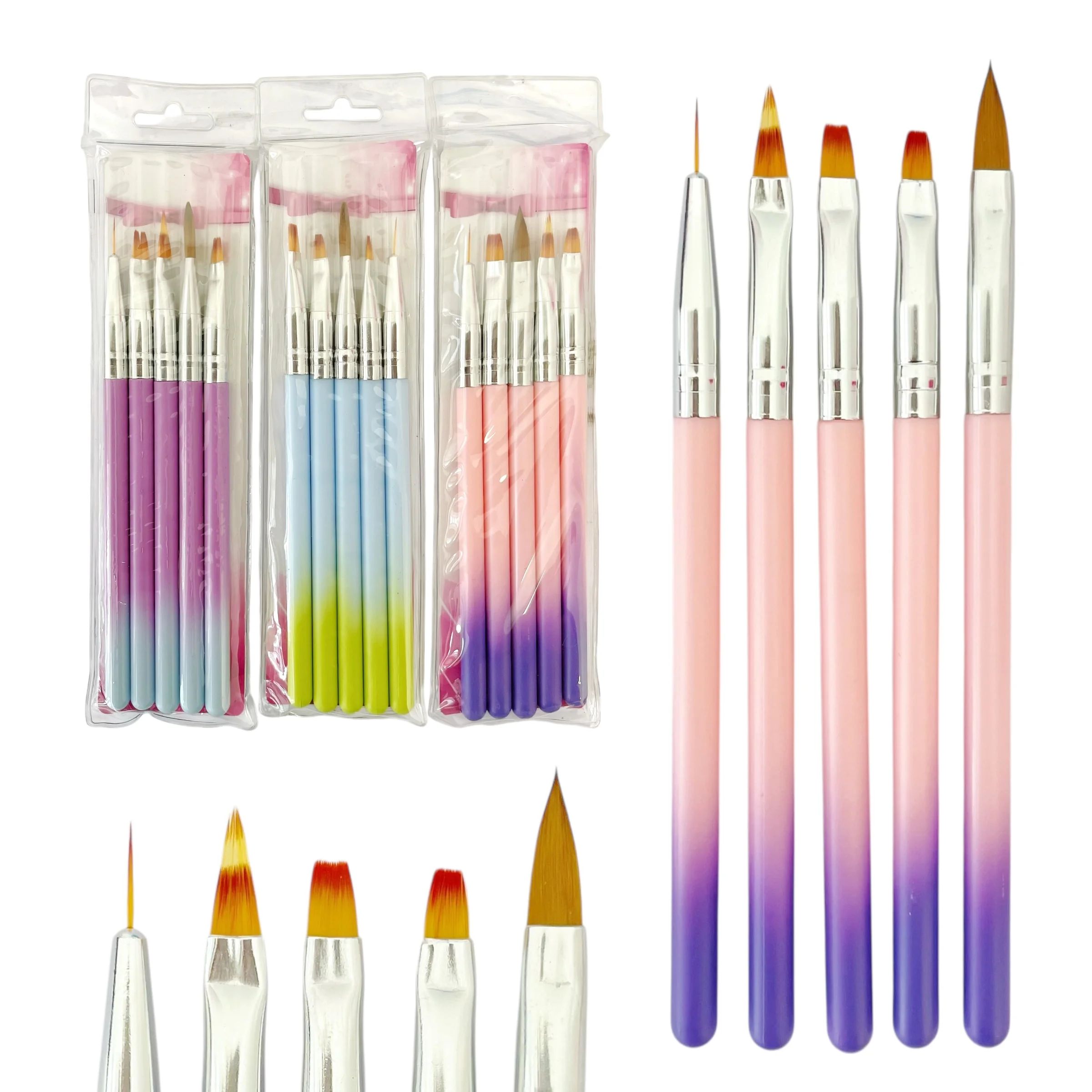PINCEL P/UÑAS 5PCS COD.