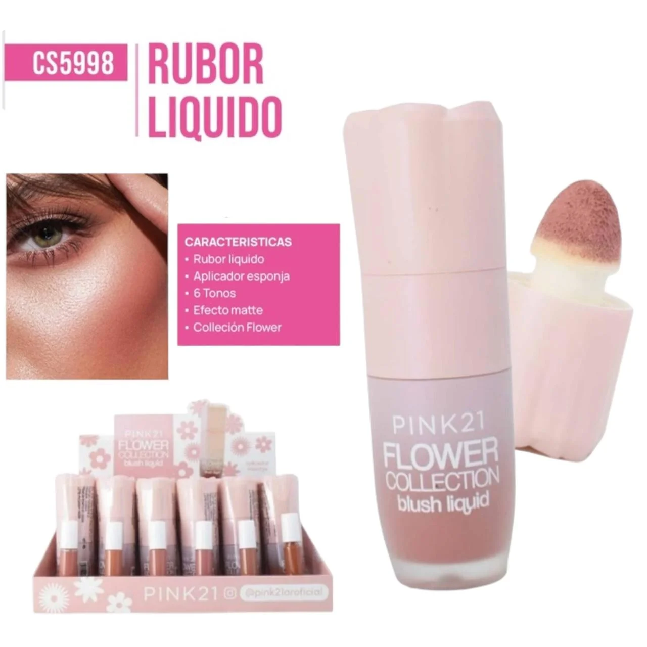 PINK 21 RUBOR LIQUIDO FLOR