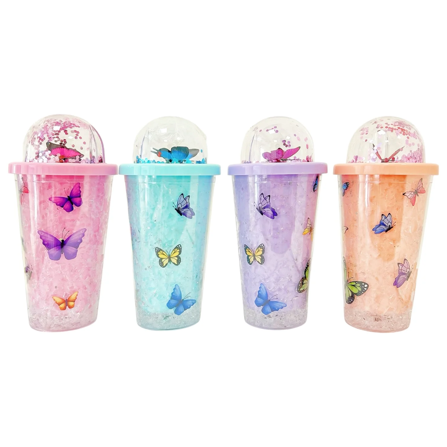 VASO MARIPOSA GLITTER C/ SORBETE 460ML