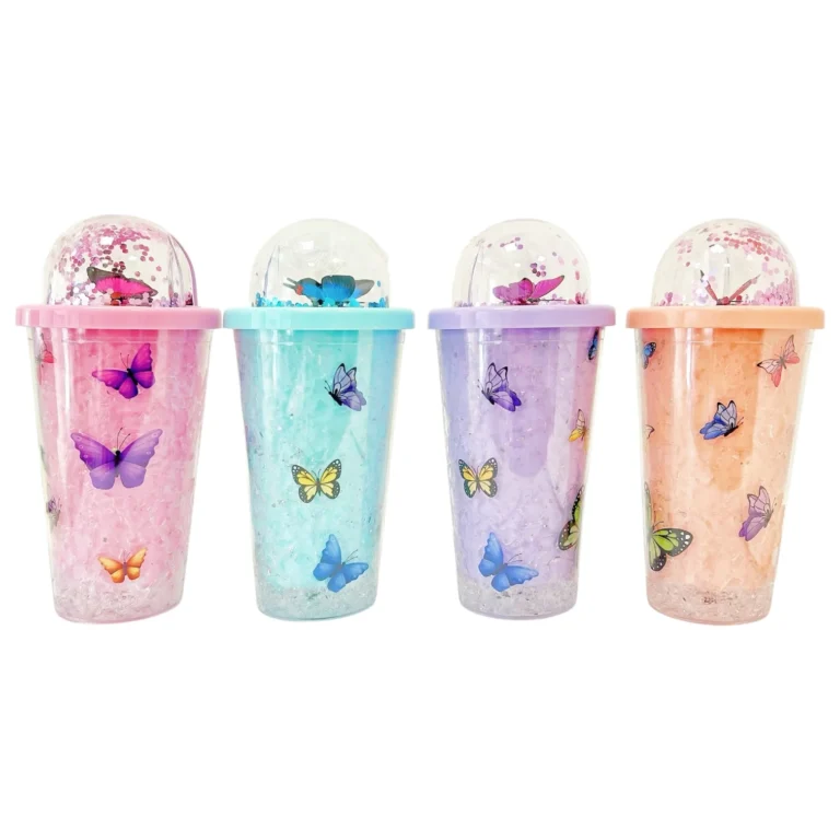 VASO MARIPOSA GLITTER C/ SORBETE 460ML