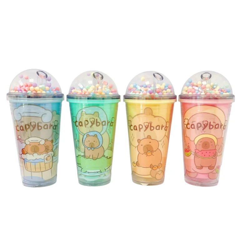 VASO PELOTITAS COLORIDAS C/ SORBETE 450ML