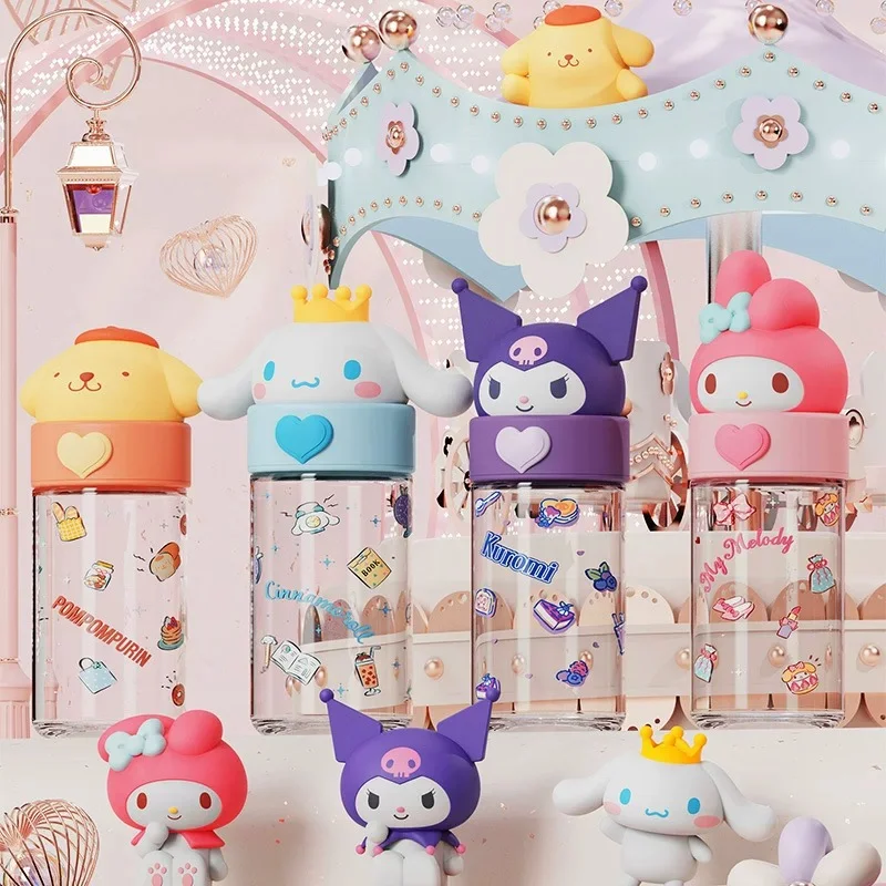 VASO VIDRIO C/ TAPA SANRIO 360ML