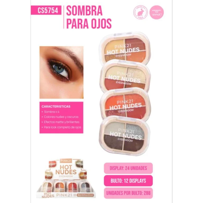 PINK 21 SOMBRAS P/ OJOS 4CL.