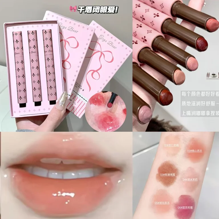 GEGE BEAR SET LABIAL EN BARRA LIP GLZE 3PCS