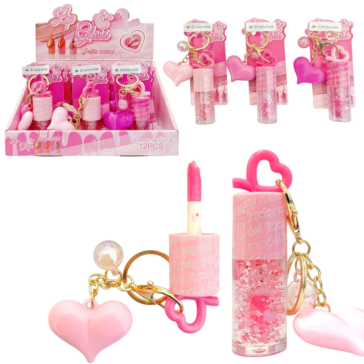 LUCKY MODEL LIP GLOSS C/LLAVERO ML8221A