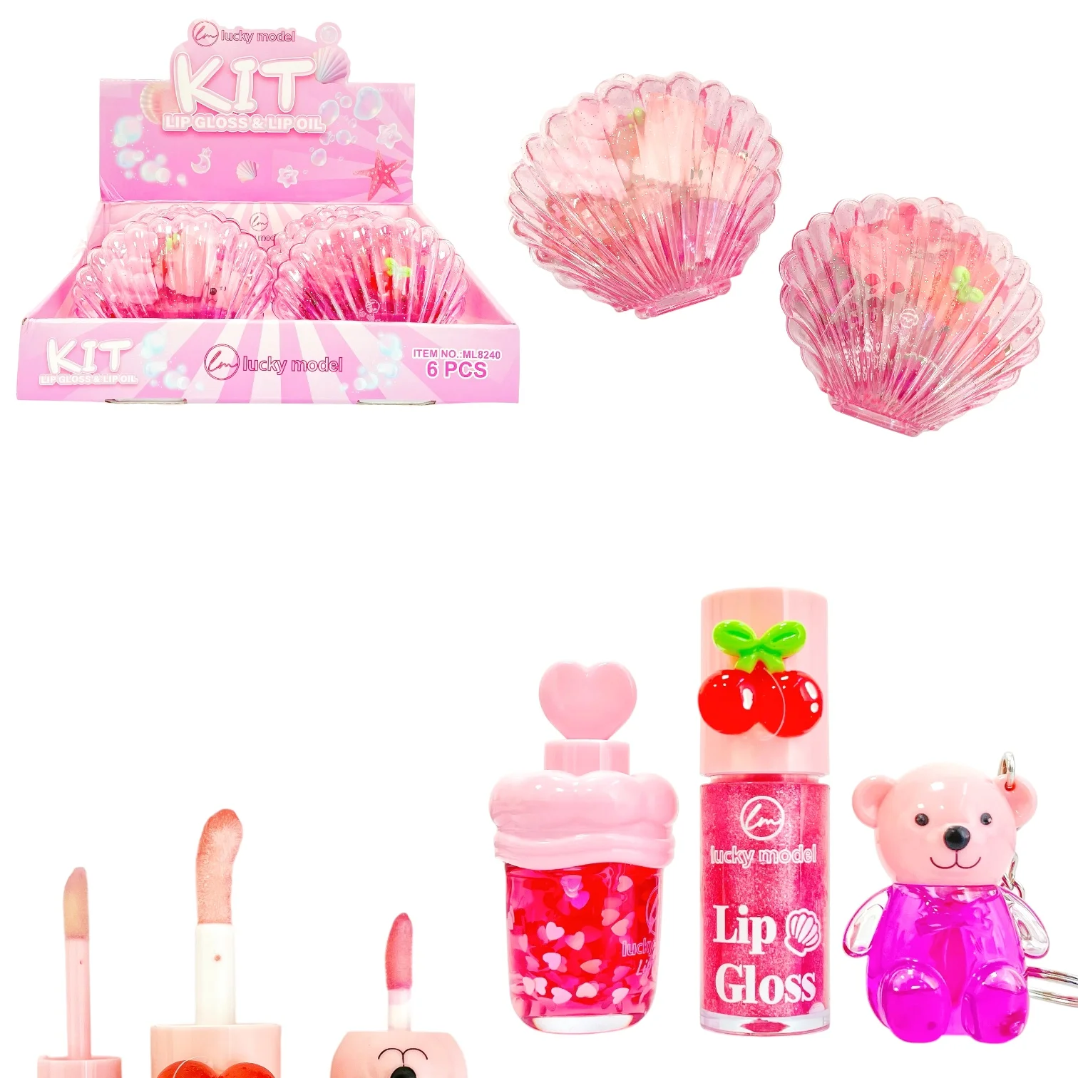 LUCKY MODEL SET LIP GLOSS ALMEJA