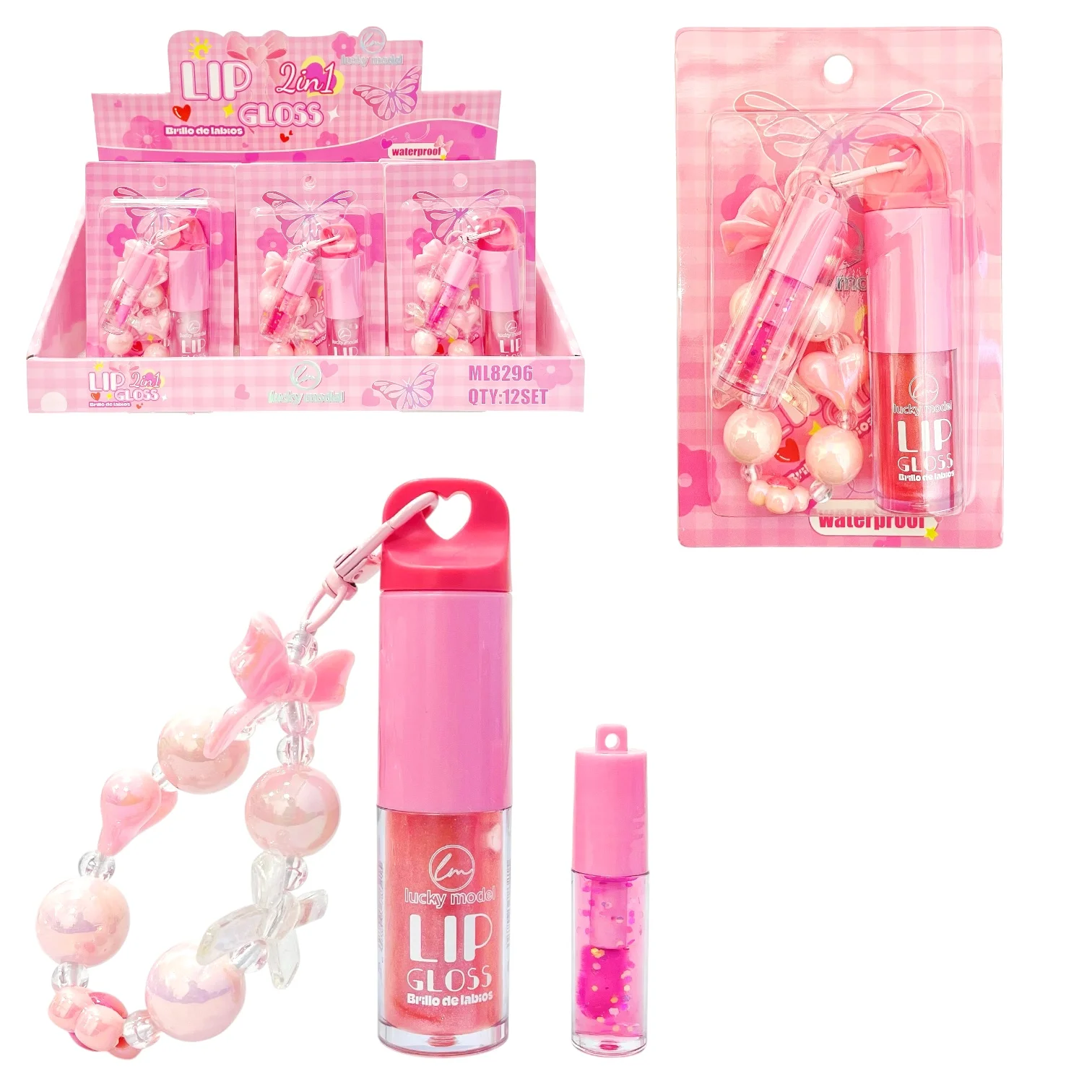 LUCKY MODEL SET LIP GLOSS C/ LLAVERO