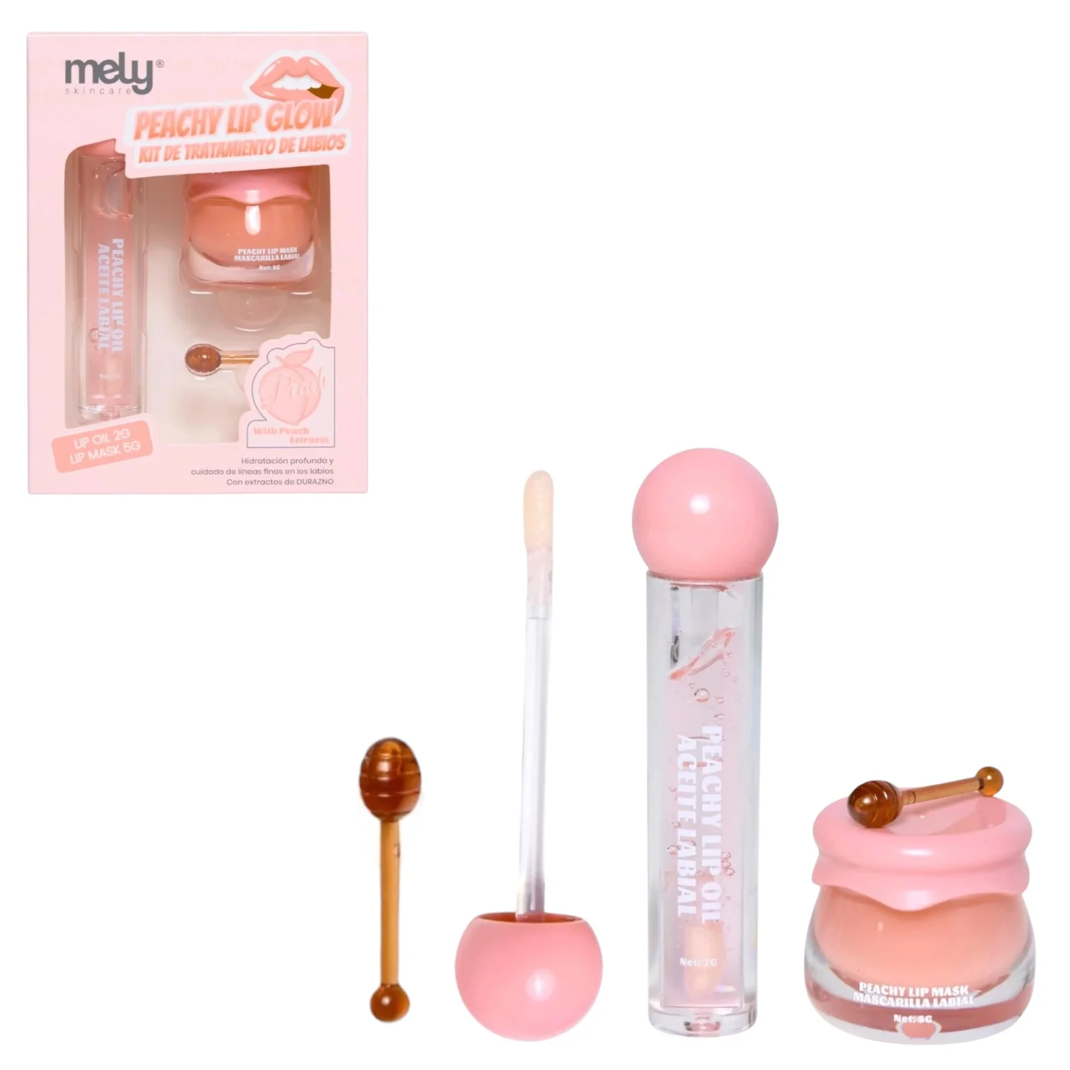 MELY KIT DE TRATAMIENTO DE LABIOS DURAZNO 2G+5G