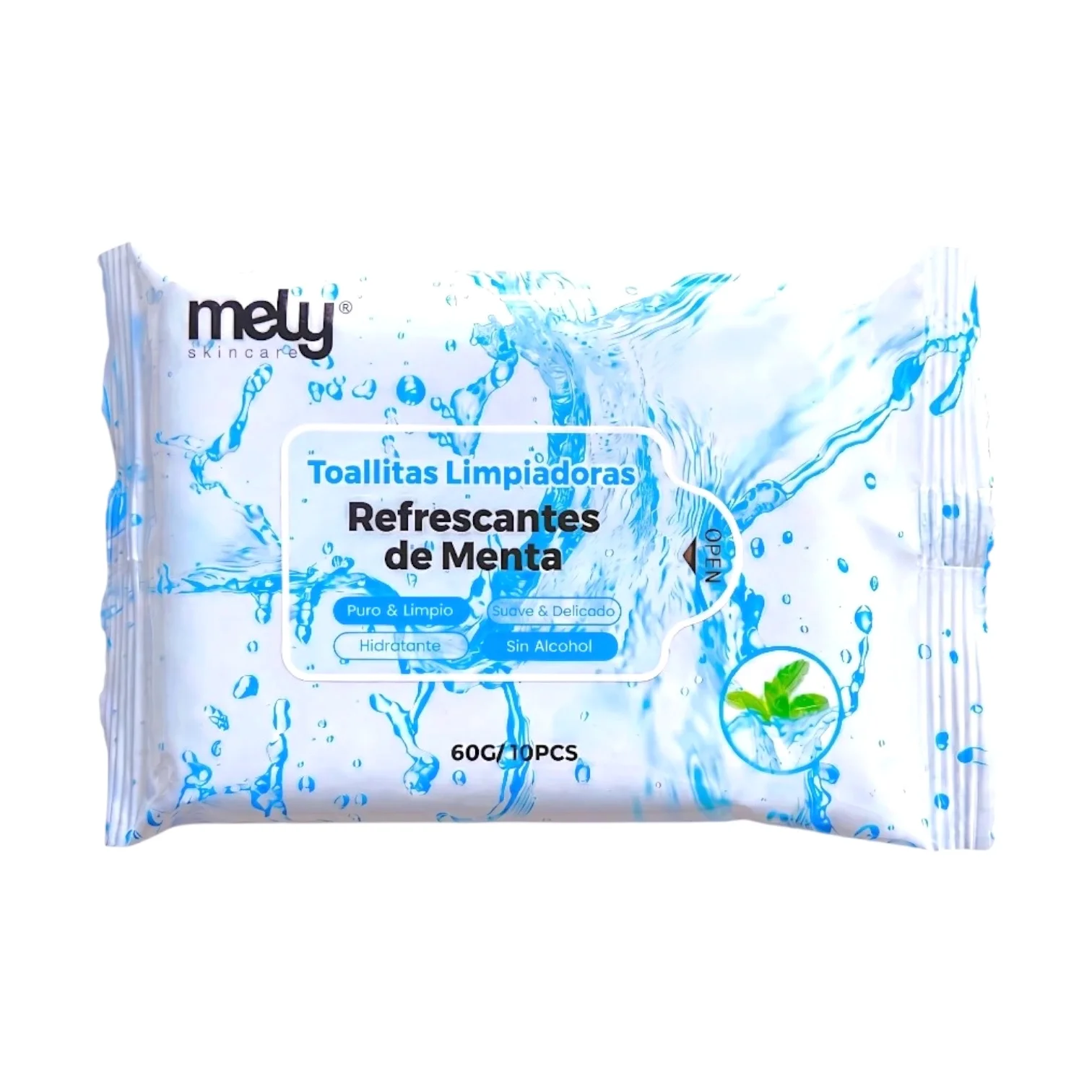 MELY TOALLITAS LIMPIADORAS REFRECANTES DE MENTA
