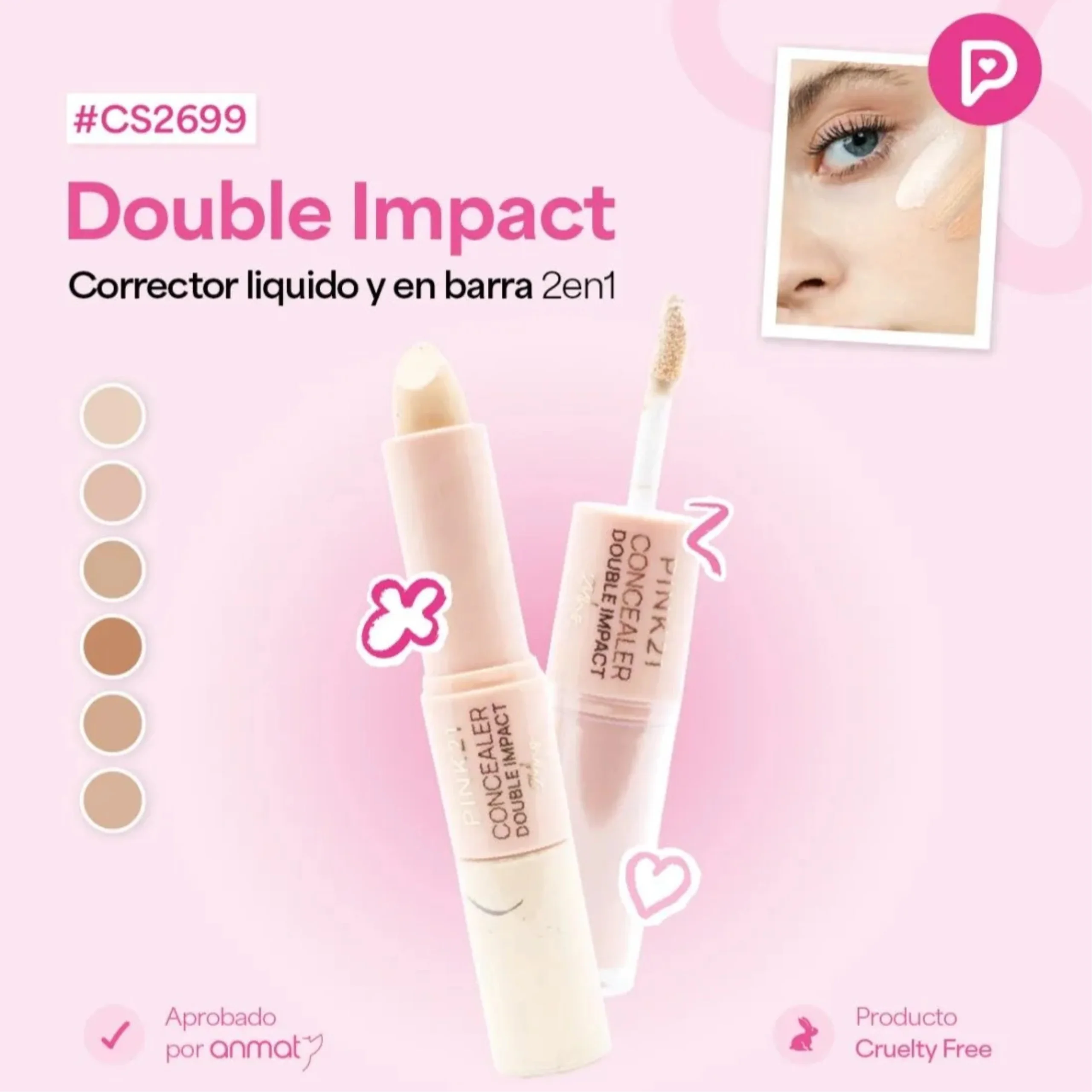 PINK 21 CORRECTOR DOBLE PUNTA