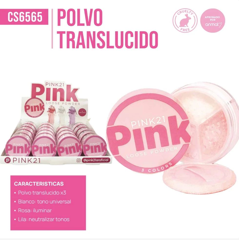PINK21 POLVO TRANSLUCIDO 3CL.