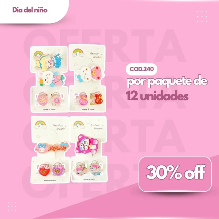 PROMO PAQ. 1 HEBILLA ACRILICA + 2 BROCHECITOS FASHION Cod.