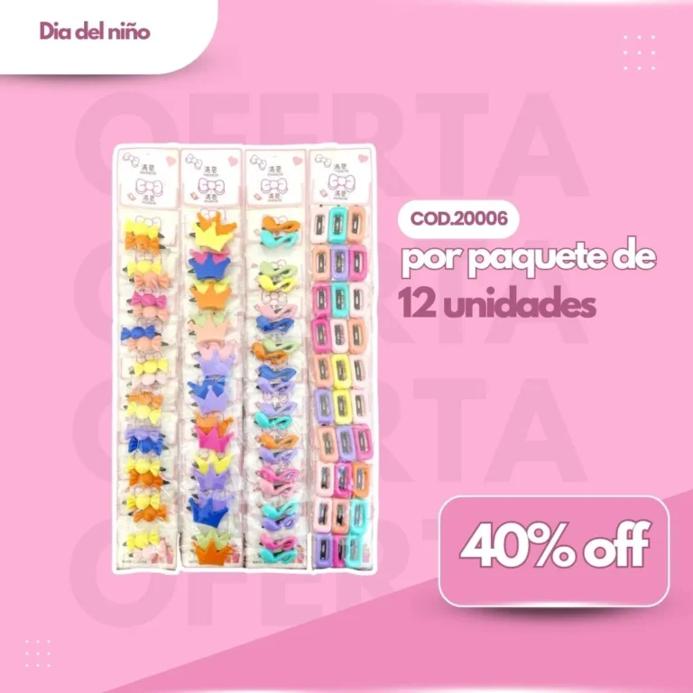 PROMO PAQ. BLISTER 10 HEBILLAS COD.