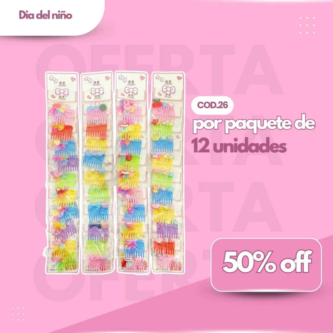 PROMO PAQ. BLISTER 10 PEINETAS COD.26