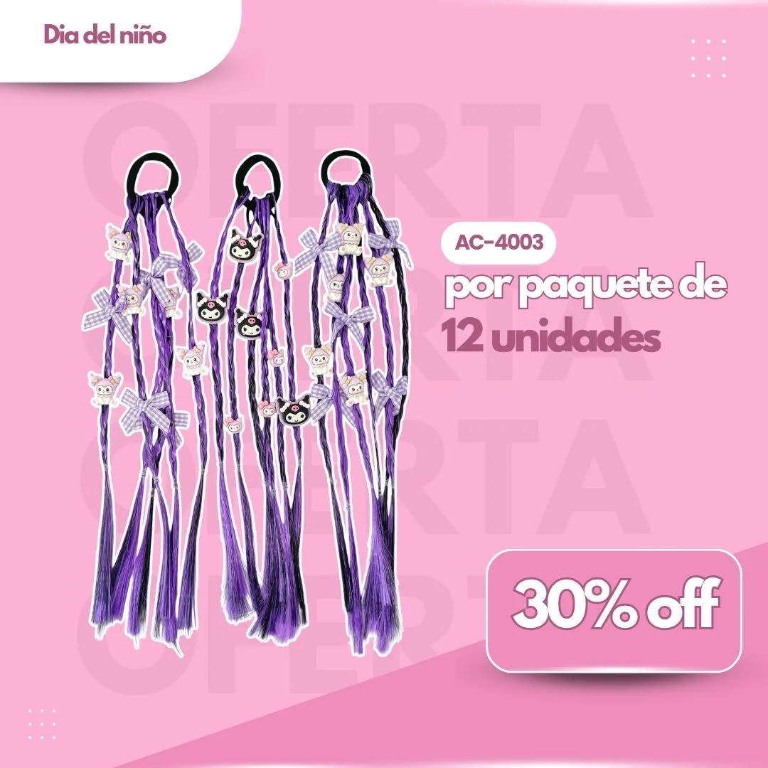 PROMO PAQ. COLITA C/ TRENZA KUROMI