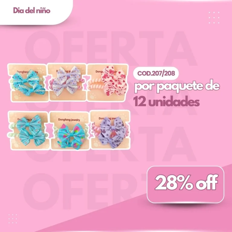 PROMO PAQ. COLITA RESORTE CON MOÑO 2pcs COD.