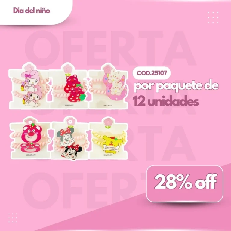 PROMO PAQ. COLITA RESORTE X PAR C/DIBUJO ACRÍLICO COD.