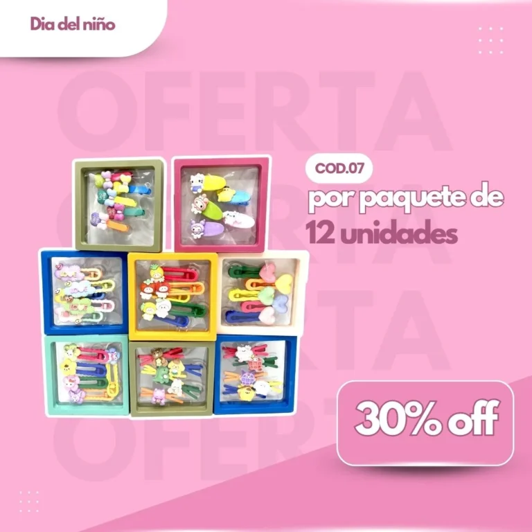 PROMO PAQ. HEBILLA EN CAJITA x5 COD.07