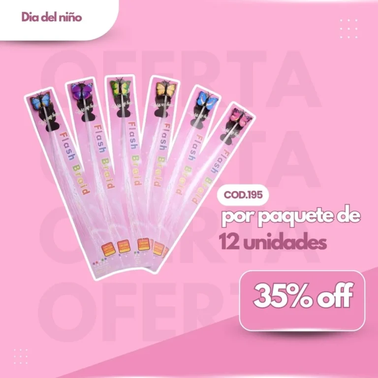 PROMO PAQ. HEBILLA EXTENSIONES LED LUMINOSAS 🦋 COD.