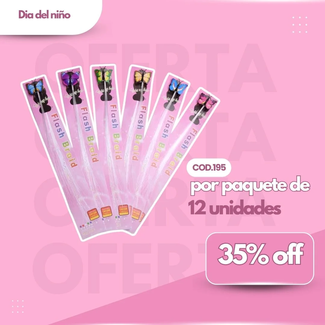 PROMO PAQ. HEBILLA EXTENSIONES LED LUMINOSAS 🦋 COD.