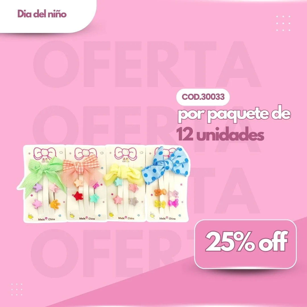 PROMO PAQ. HEBILLA MOÑO & 4 BROCHESITOS COD.