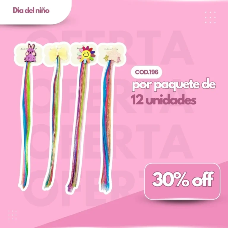 PROMO PAQ. HEBILLA MOÑO EXTENSIONES DE CABELLO COD.