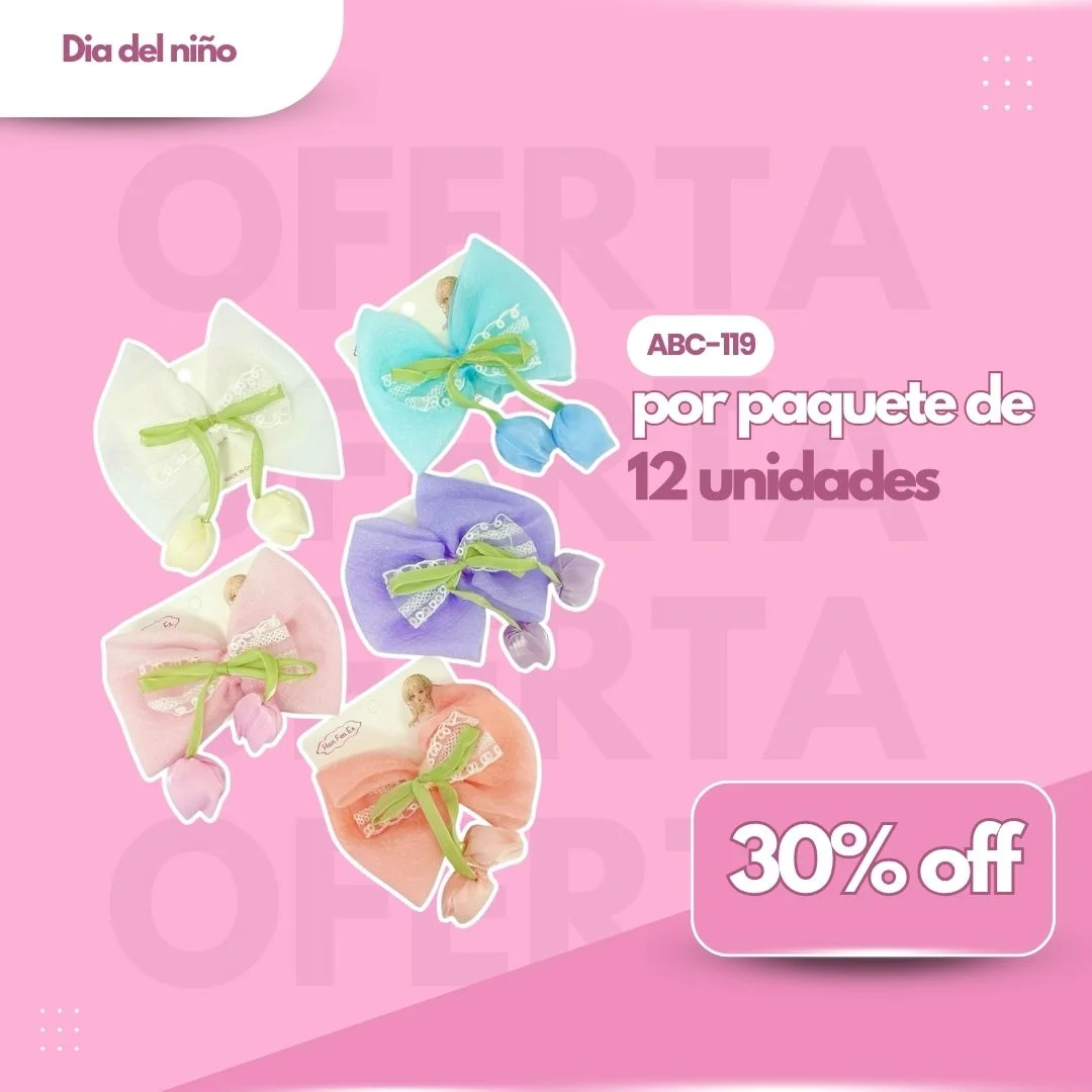 PROMO PAQ. HEBILLA MOÑO TULIPAN