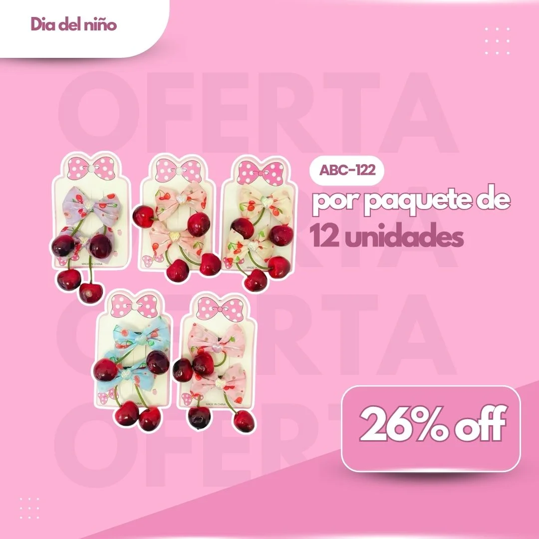 PROMO PAQ. HEBILLA X2 CEREZA