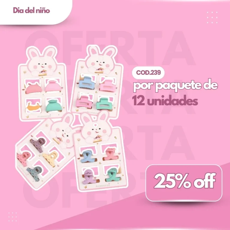 PROMO PAQ. PACK BROCHES PLASTICOS x4 Cod.