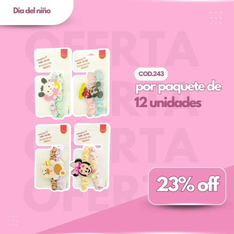 PROMO PAQ. PACK COLITAS DE PELO DIBUJITO x2 PRINCESS Cod.