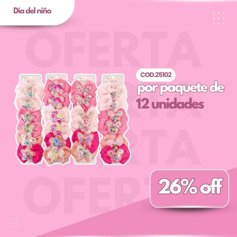 PROMO PAQ. PACK HEBILLAS x6 BEAUTIFUL GIRL COD.