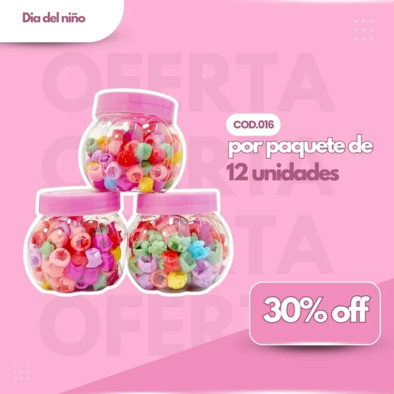 PROMO PAQ. POTE BROCHECITOS PLASTICOS Cod.