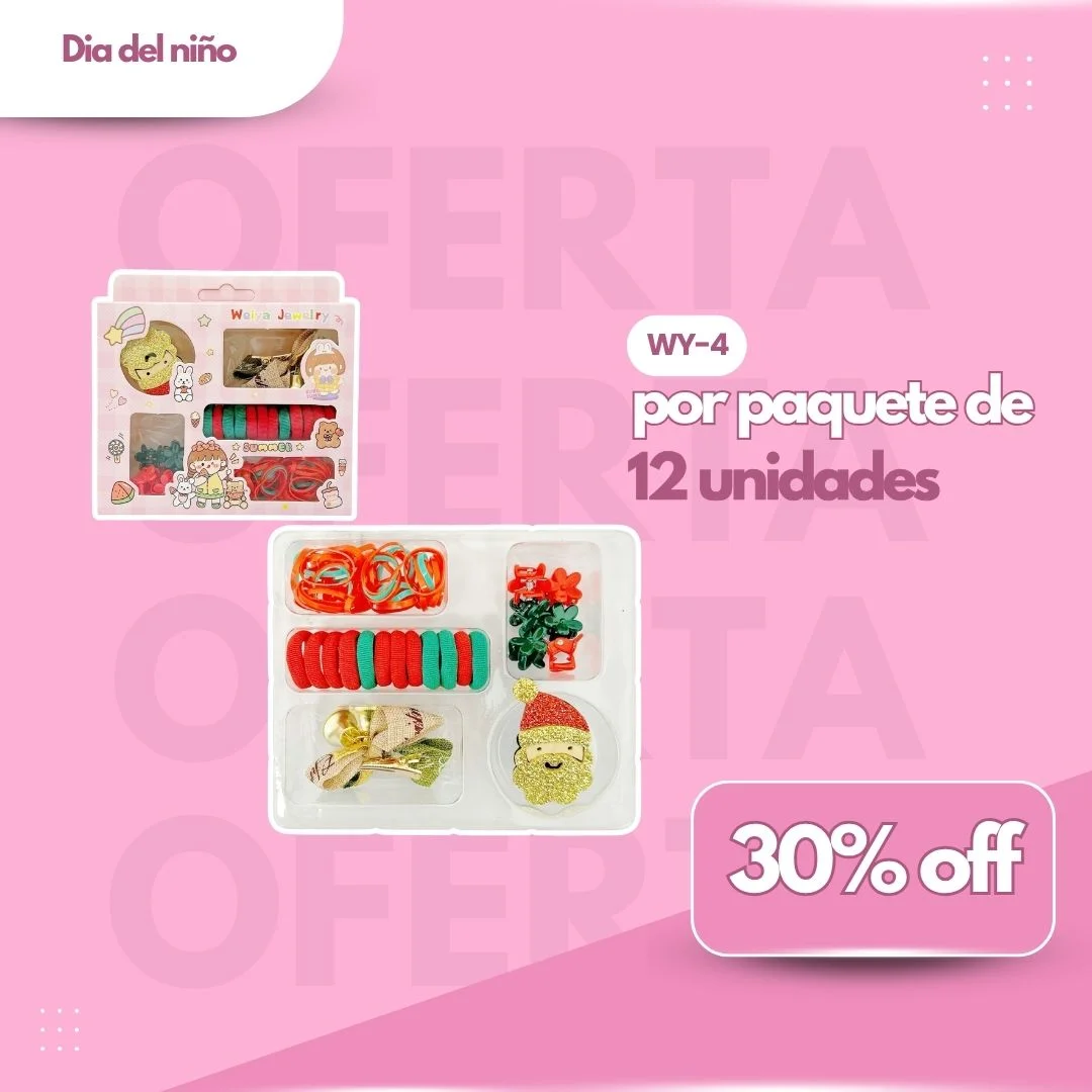 PROMO PAQ. SET COLITAS NAVIDEÑO P/ NENA