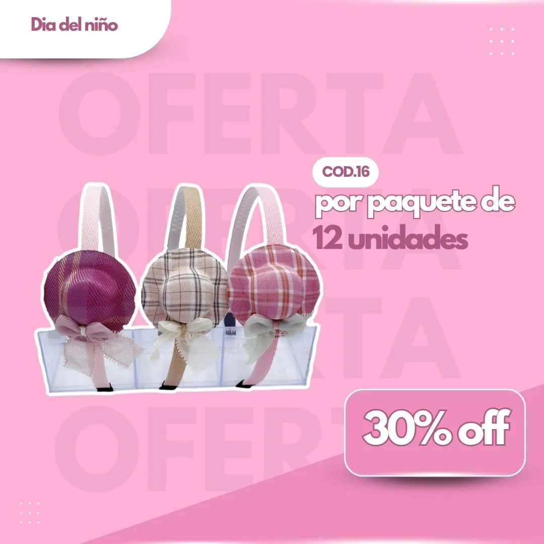 PROMO PAQ. VINCHA C/ SOMBRERO COD.16